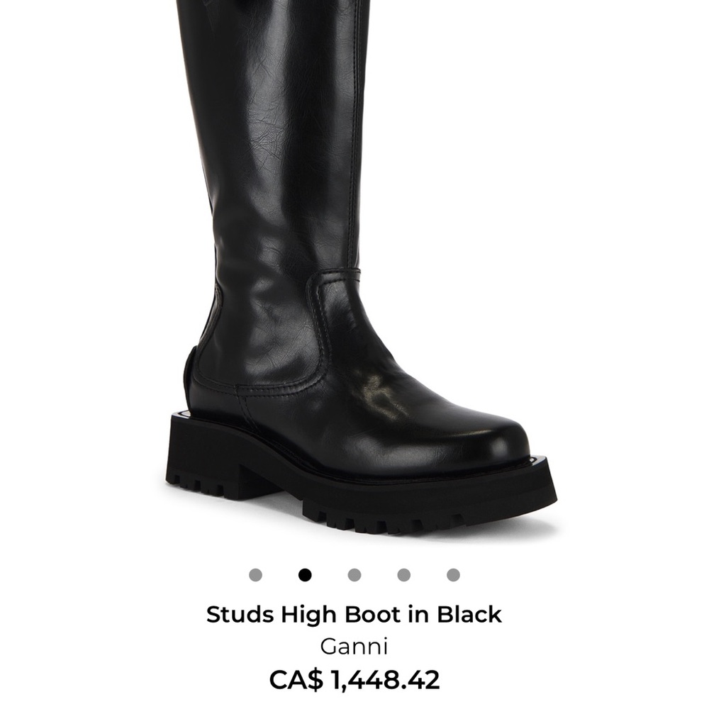 Ganni Black Leather Tall Boots